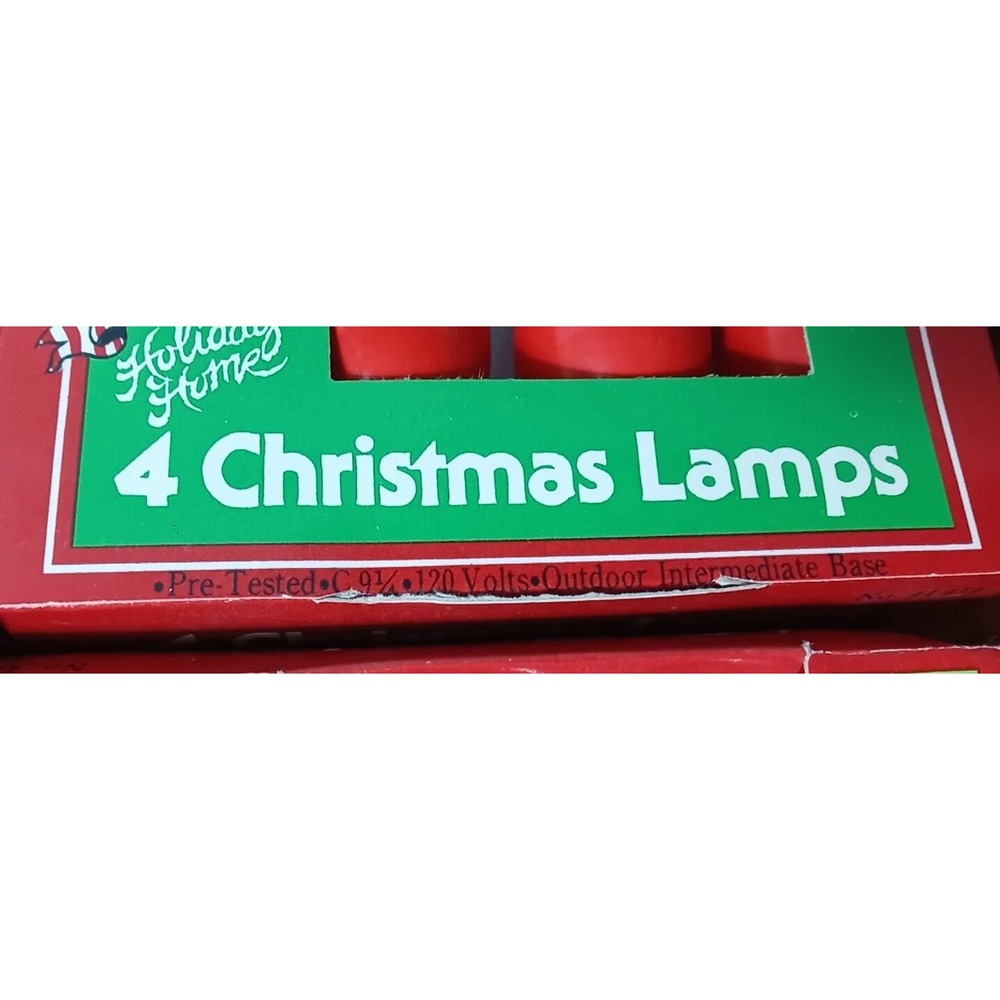 48 Vintage Christmas Replacement Lights C 9 1/4 120 Volt Lamps Bulbs Red/Rose - Picture 4 of 6